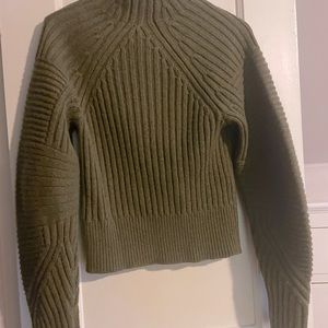 Rag & Bone Oakes wool mock neck mid weight sweater XSM army green